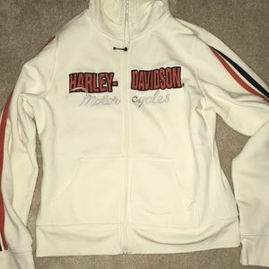 HD full zip cream sweatshirt